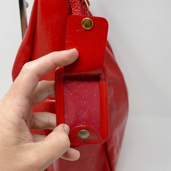 YSL Yves Saint Laurent Multy Large Hobo Bag Red Patent Leather - Picture 11 of 15